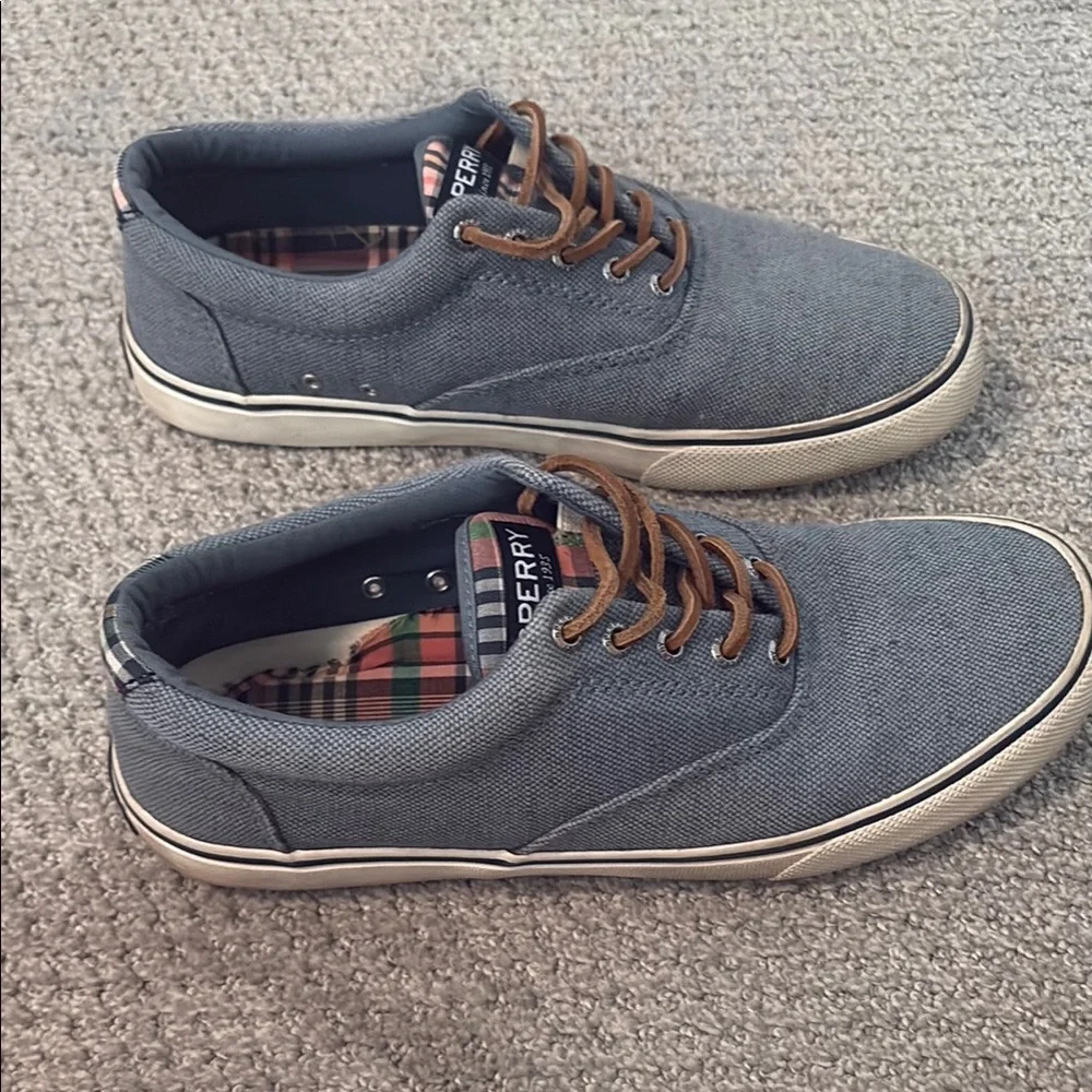 Sperry Gray Boat Shoes with Nautical Charm